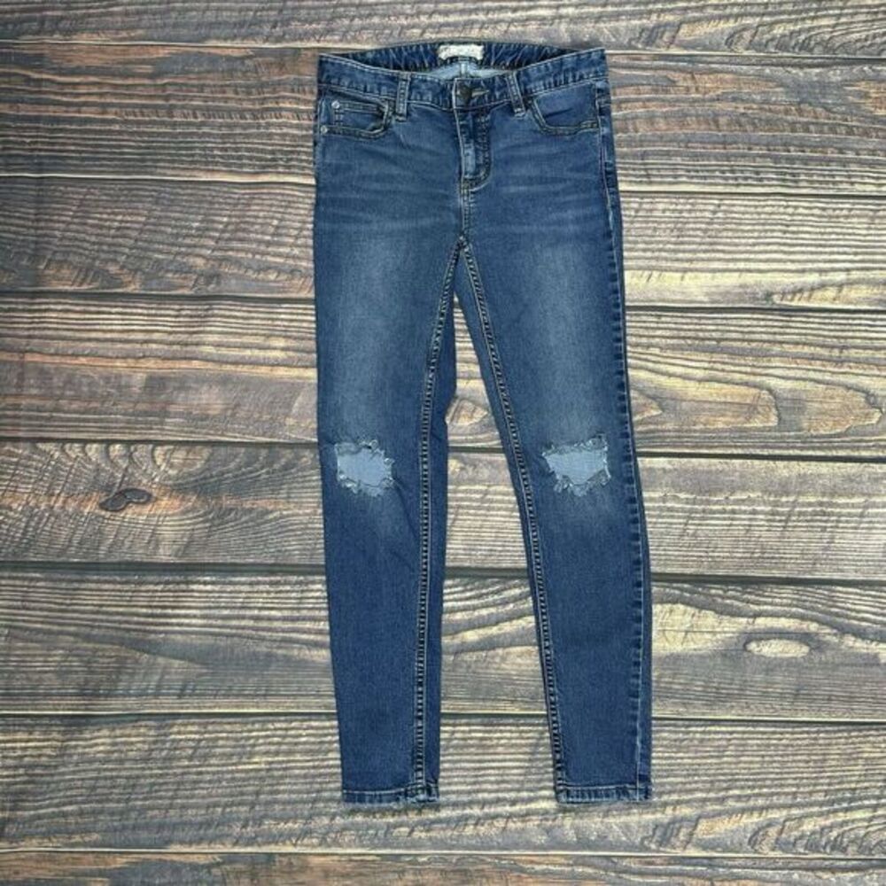 Free People Skinny Ankle Jeans Women's Size 26 Blue Distressed Slim Cotton EUC